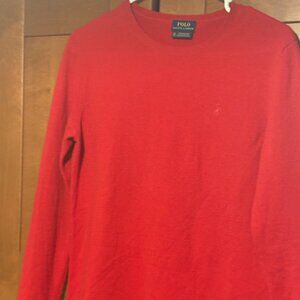 Polo Ralph Lauren Merino Wool and cashmere Sz XS/TP Red Pullover Sweater